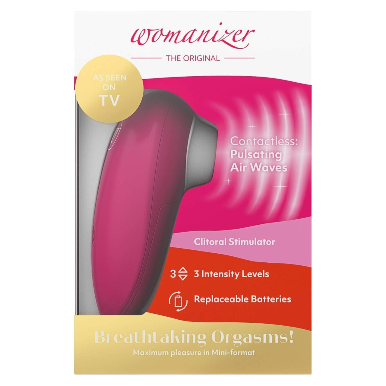 Womanizer Mini - léghullámos csiklóizgató (bordó)