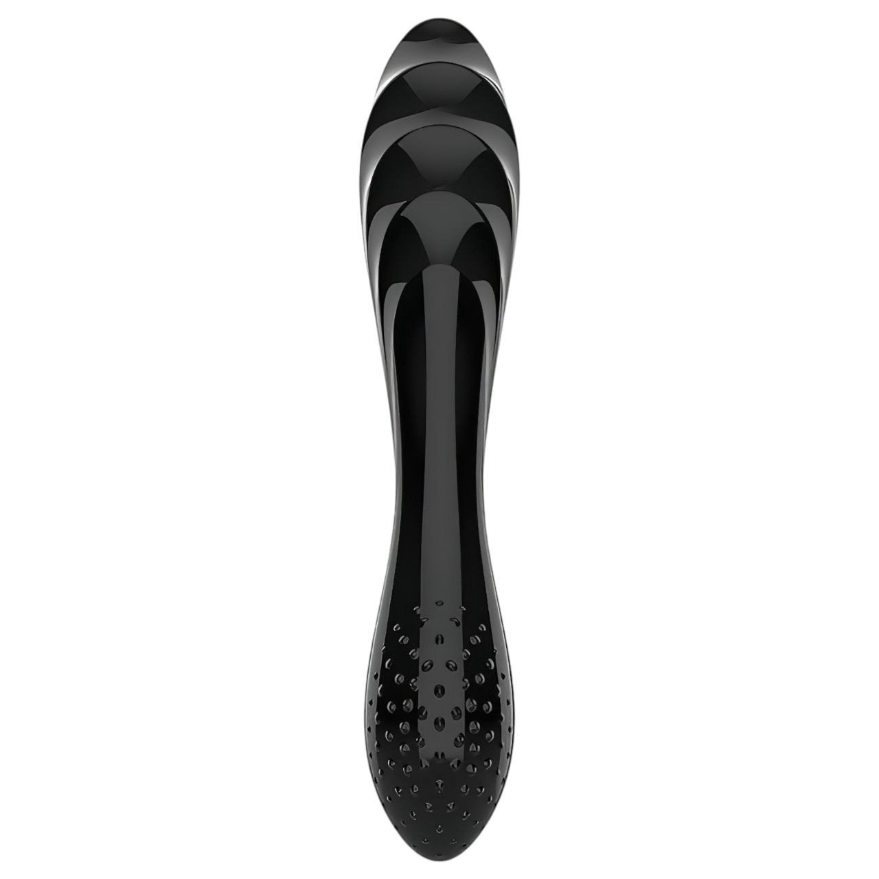 Satisfyer Dazzling Crystal 1 - kétvégű üveg dildó (fekete)