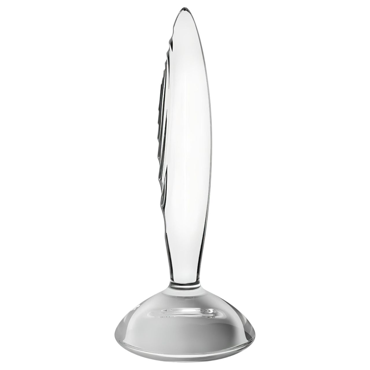 Satisfyer Sparkling Crystal - bordázott üveg dildó (áttetsző)