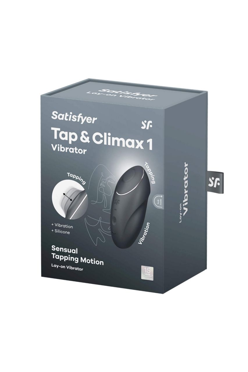 Satisfyer Tap & Climax 1 - 2in1 vibrátor és csiklóizgató (fekete)