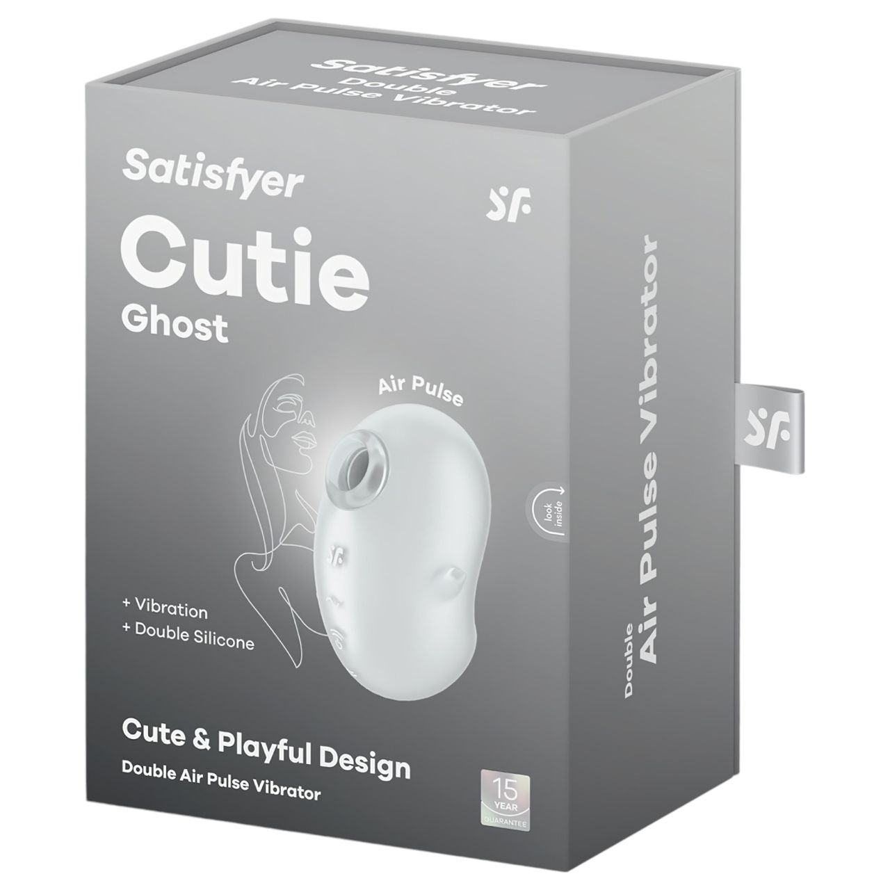 Satisfyer Cutie Ghost - akkus, léghullámos csiklóizgató (fehér)