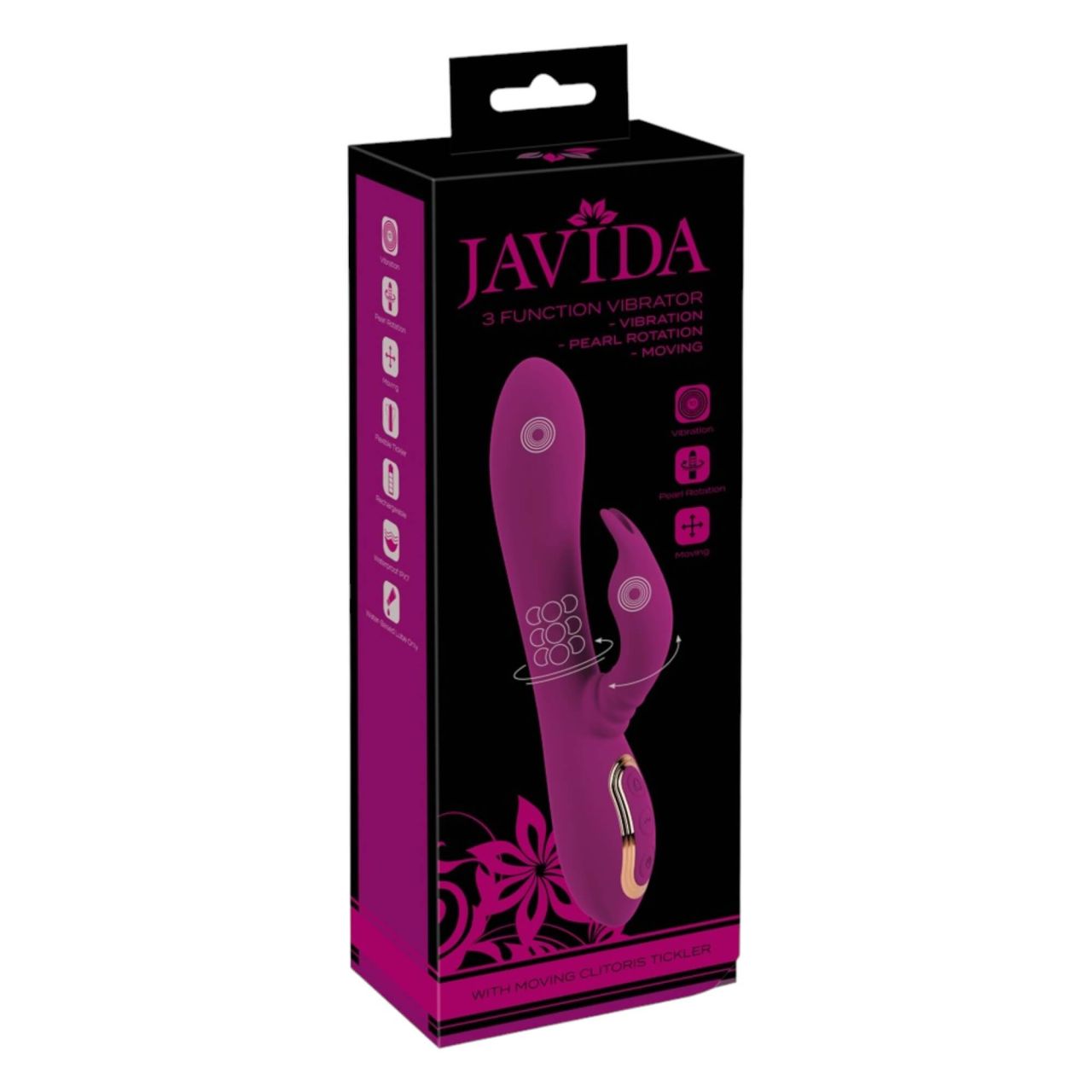 Javida - 3in1 gyöngyös-forgó vibrátor (lila)