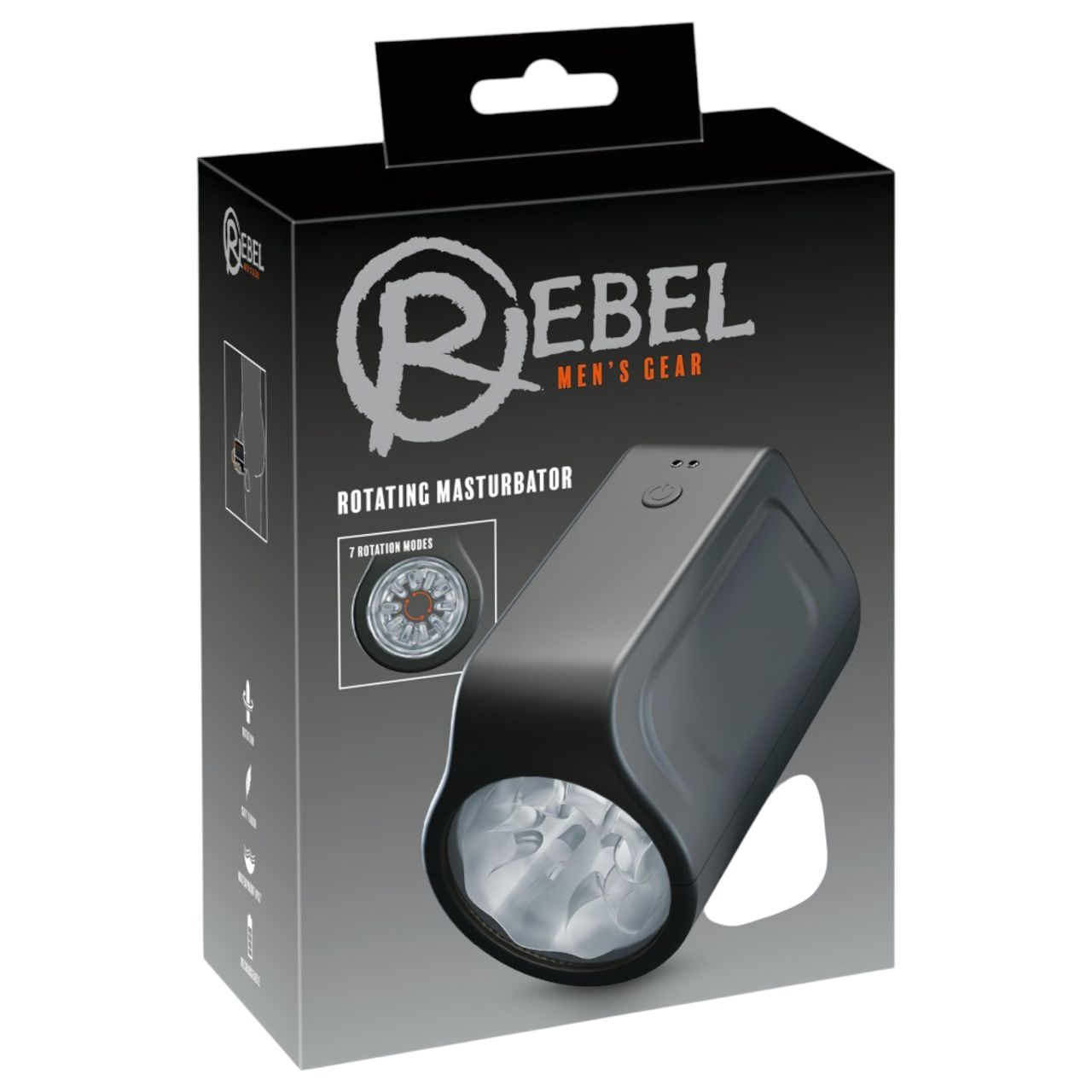 Rebel - vízálló forgó maszturbátor (fekete) Rebel - vízálló forgó maszturbátor (fekete)