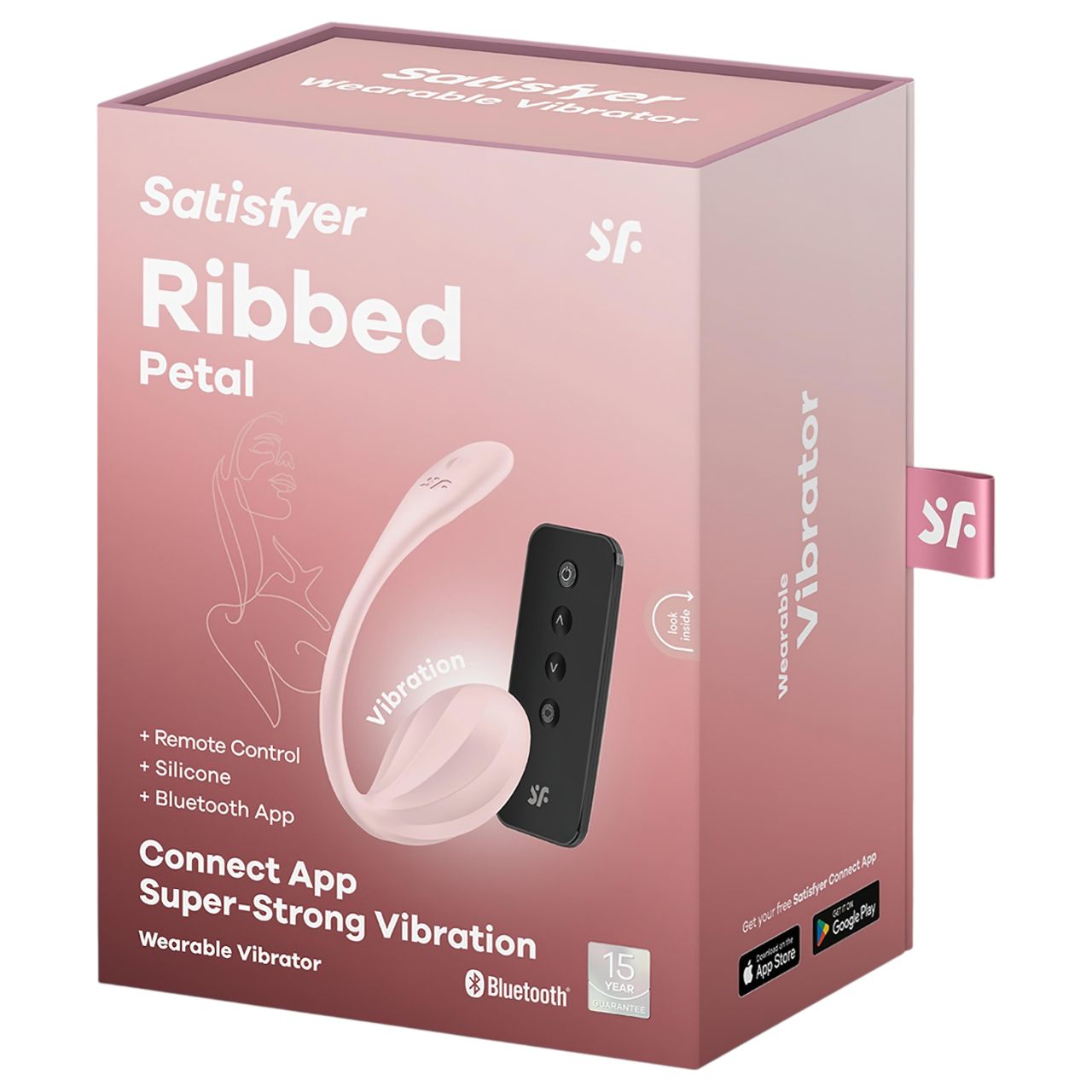 Satisfyer Ribbed Petal - rádiós vibrációs tojás (pink)