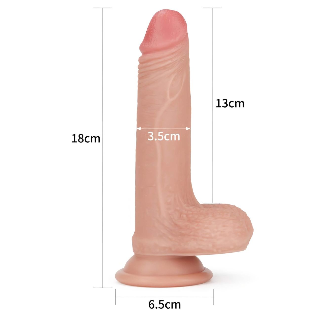 Lovetoy Nature Cock - kétrétegű élethű dildó - 18cm (natúr)