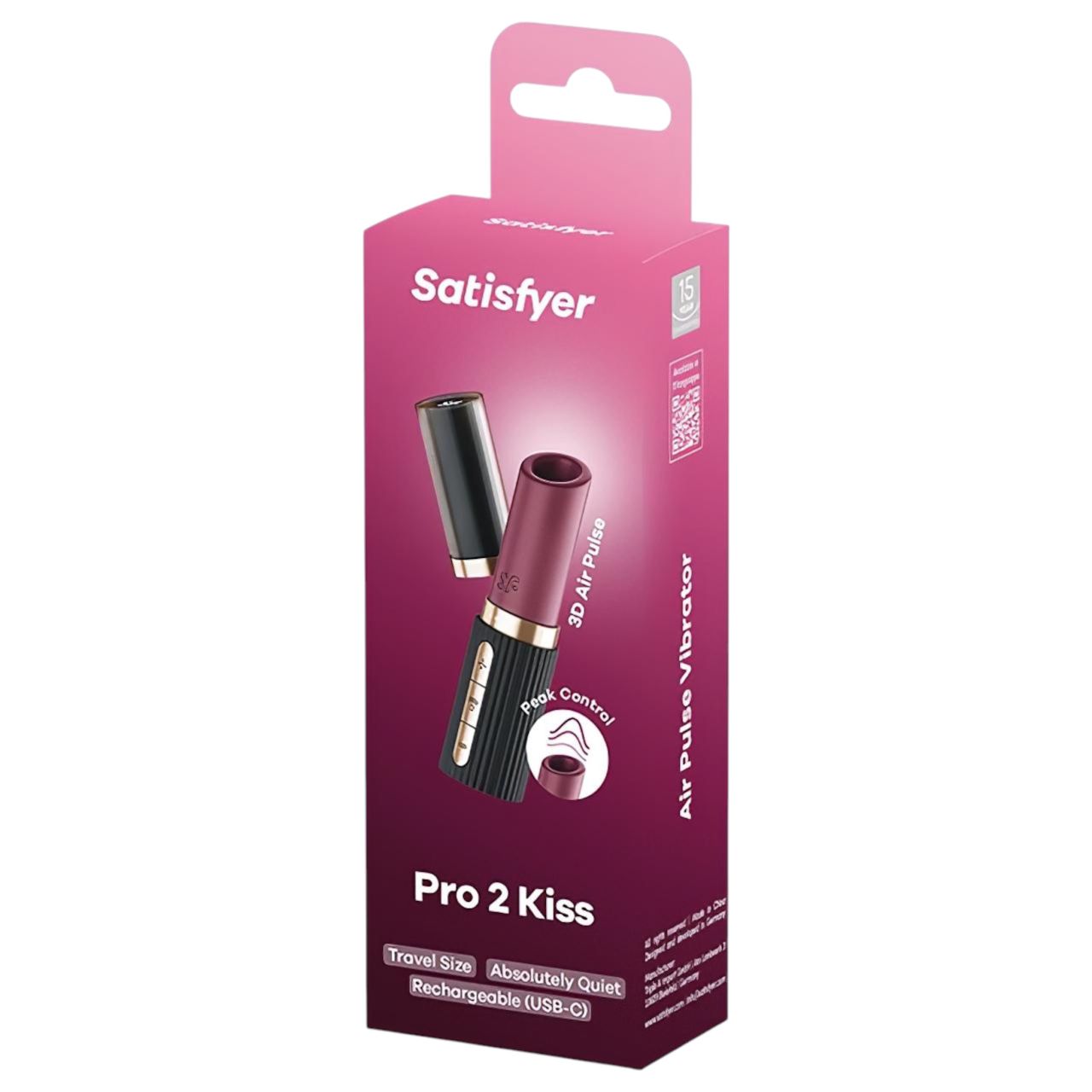 Satisfyer Pro 2 Kiss - léghullámos rúzsvibrátor (fekete)