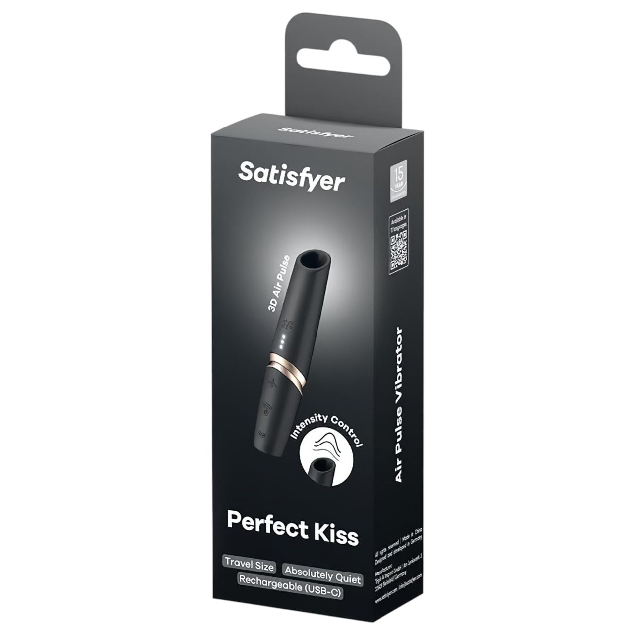 Satisfyer Perfect Kiss - rúzsvibrátor (fekete)