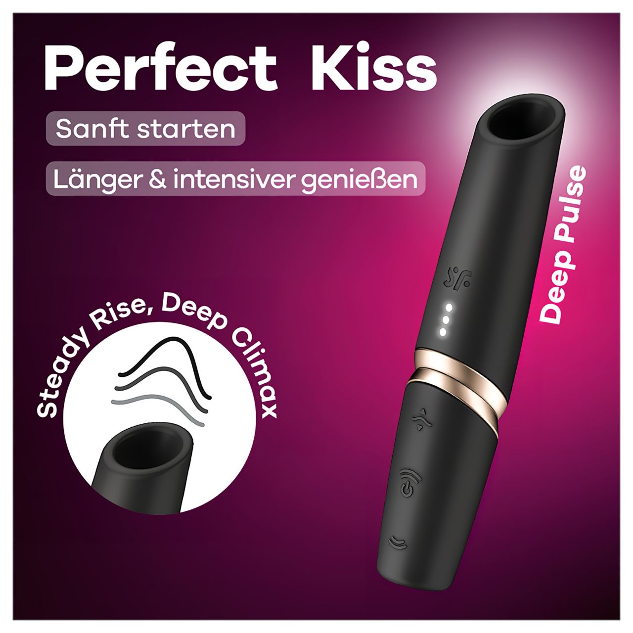 Satisfyer Perfect Kiss - rúzs vibrátor (fekete) Satisfyer Perfect Kiss - rúzs vibrátor (fekete)