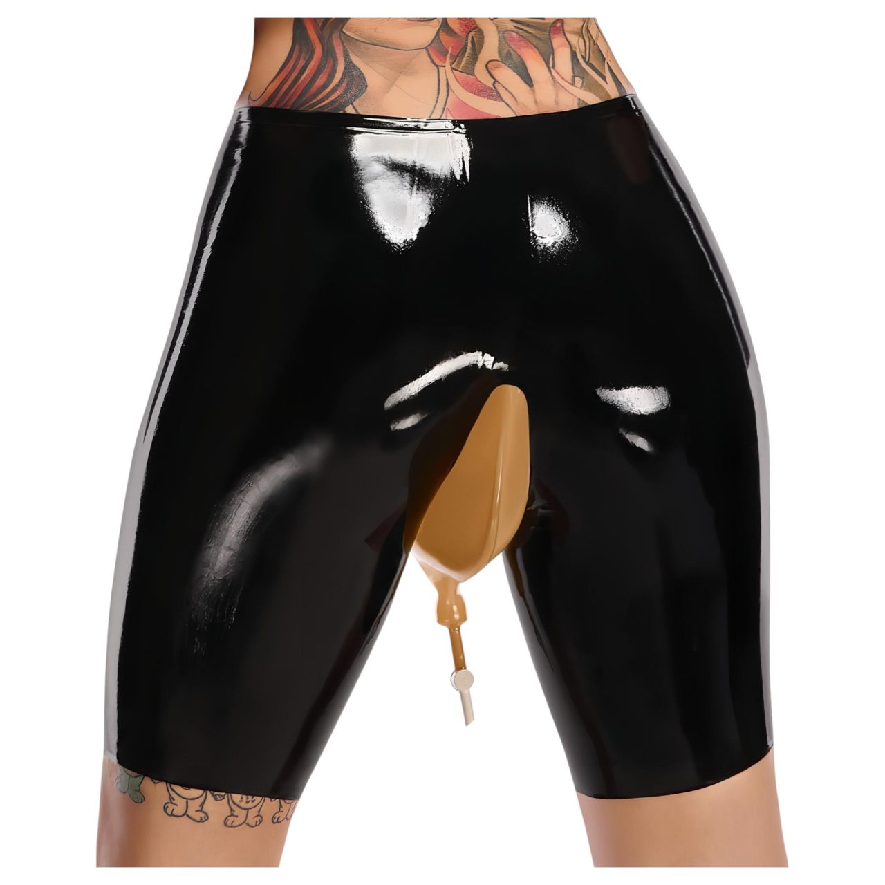 LATEX - Pisifogó latex alsó, leeresztő nyílással (fekete)