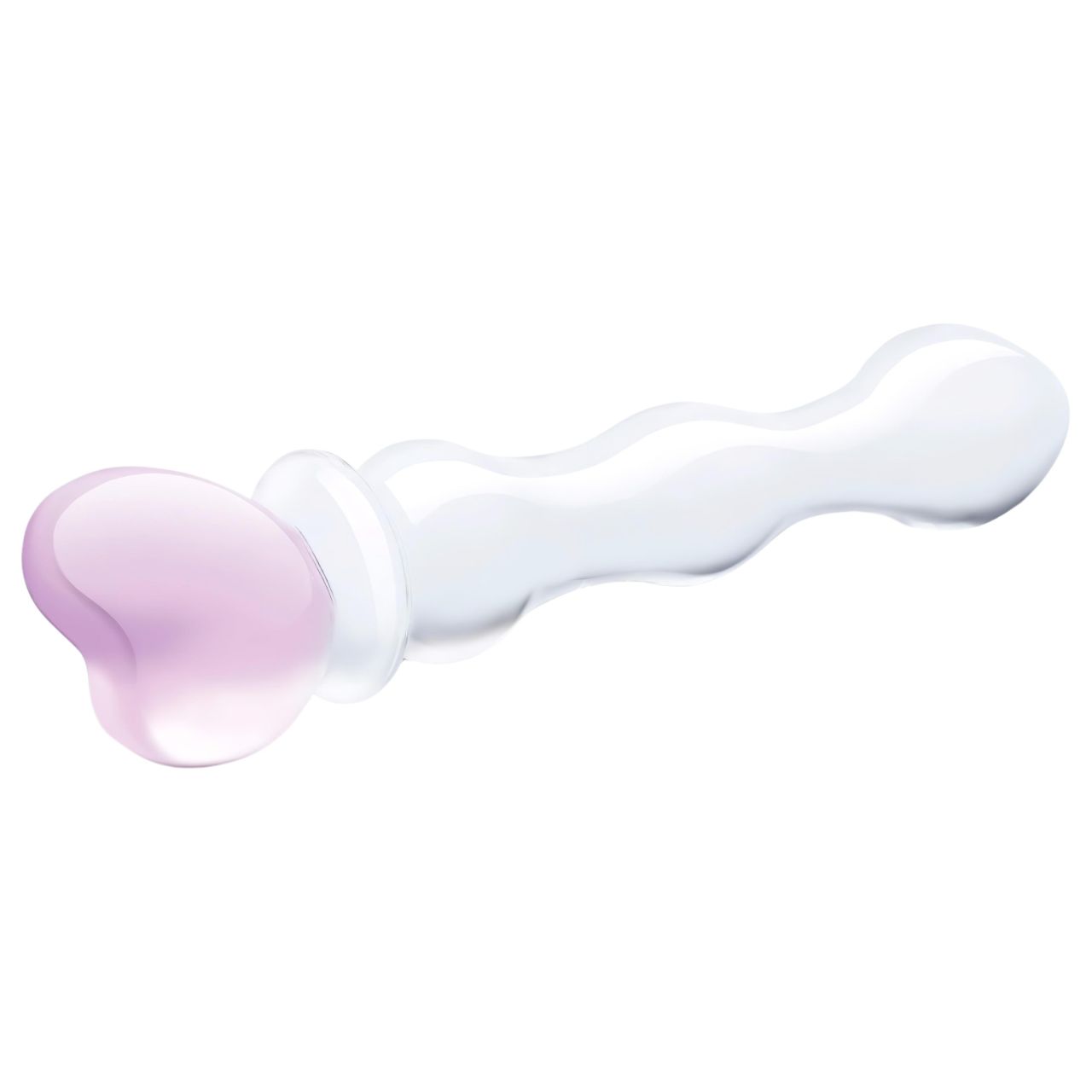 GLAS - szíves üveg dildó (átlátszó)
