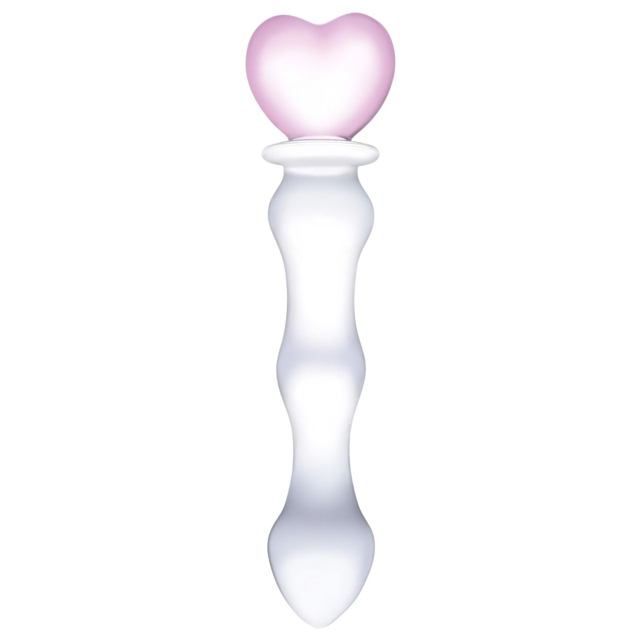 GLAS - szíves üveg dildó (átlátszó)
