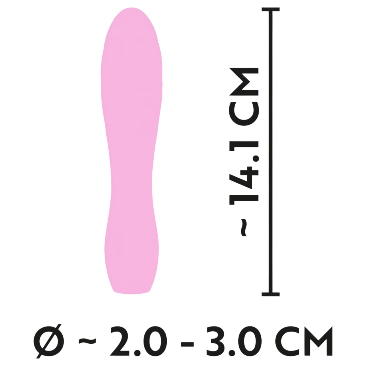 Cuties Mini 3 - akkus, vízálló, bordázott vibrátor (pink)