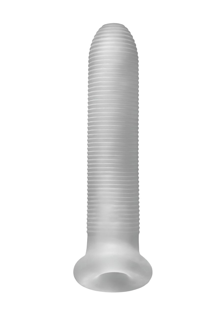 Fat Boy Micro Ribbed - péniszköpeny (19cm) - fehér