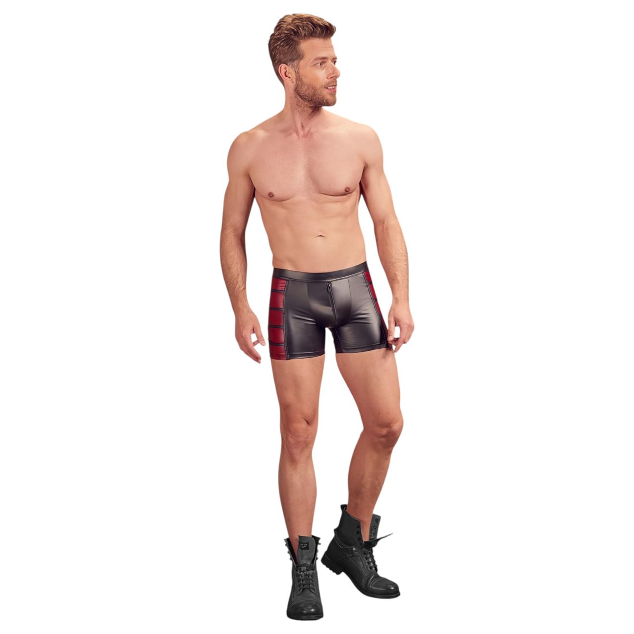 NEK - piros oldal betétes cipzáras boxer (fekete) NEK - piros oldal betétes cipzáras boxer (fekete)