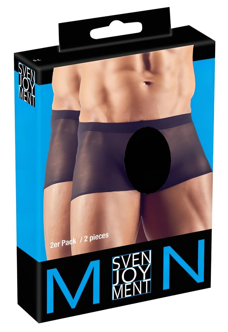 Svenjoyment - átlátszó boxer szett - fekete (2 részes) S-L