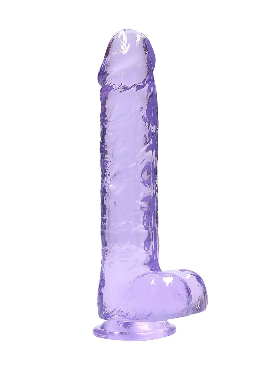 REALROCK - átlátszó élethű dildó - lila (22cm)