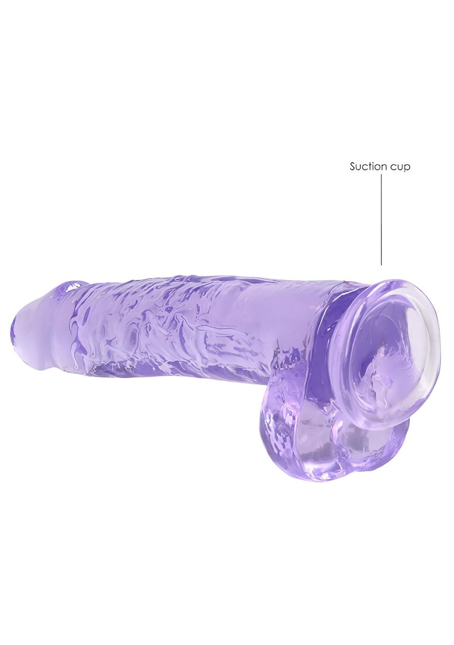 REALROCK - átlátszó élethű dildó - lila (22cm)