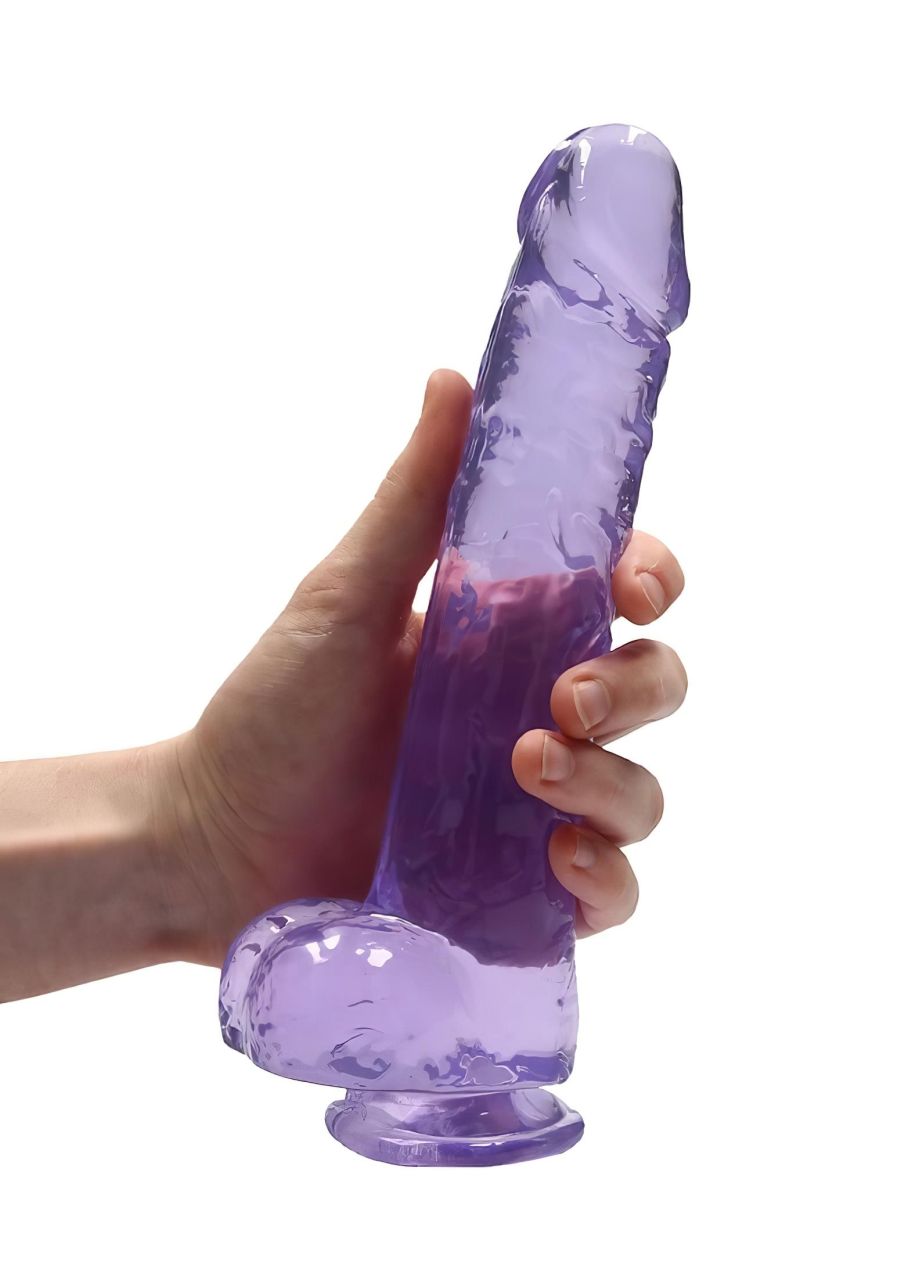 REALROCK - átlátszó élethű dildó - lila (22cm)