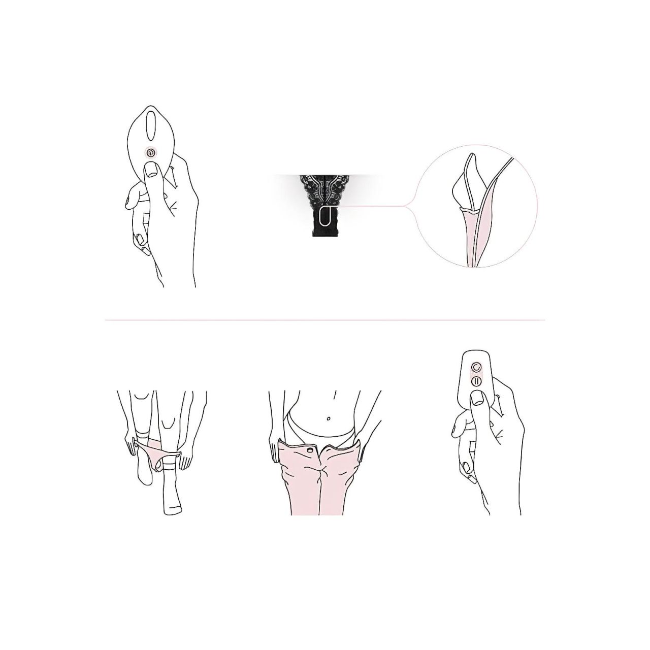 Pantyrebel - akkus, rádiós vibrációs tanga - fekete (S-L)