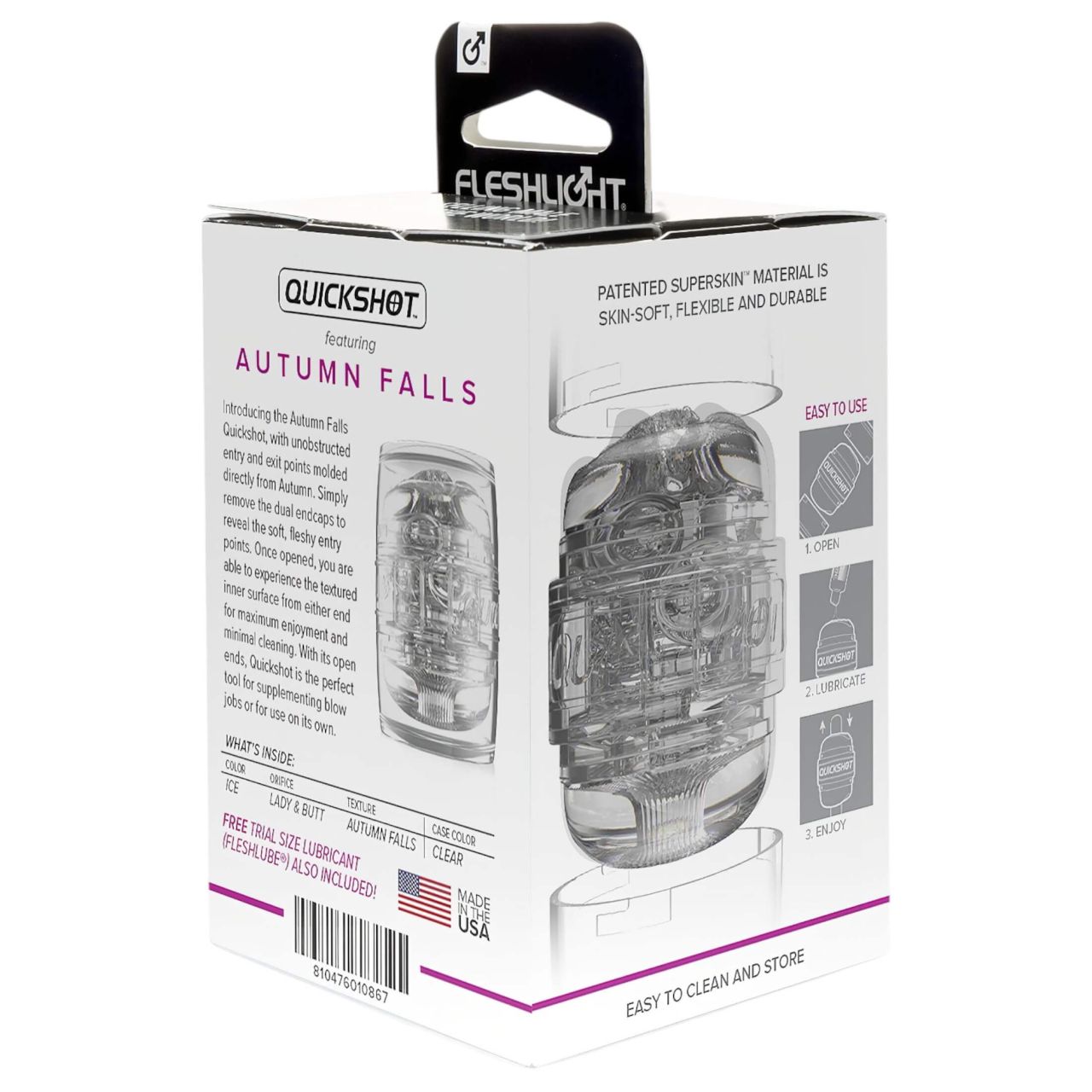 / Fleshlight Quickshot Autumn Falls - utazó maszturbátor (átlátszó)