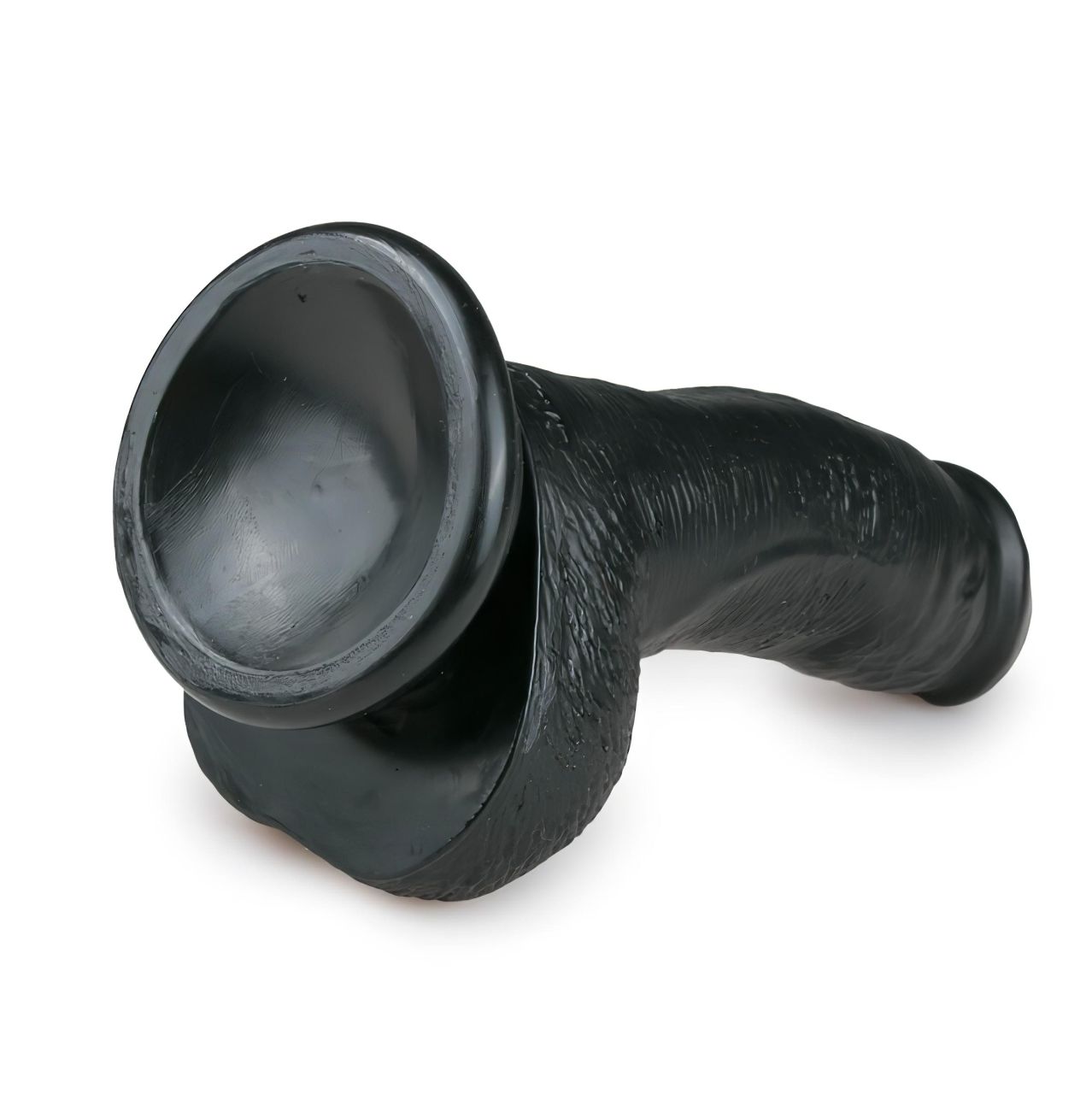 Easytoys - tapadókorongos, herés dildó (15cm) - fekete