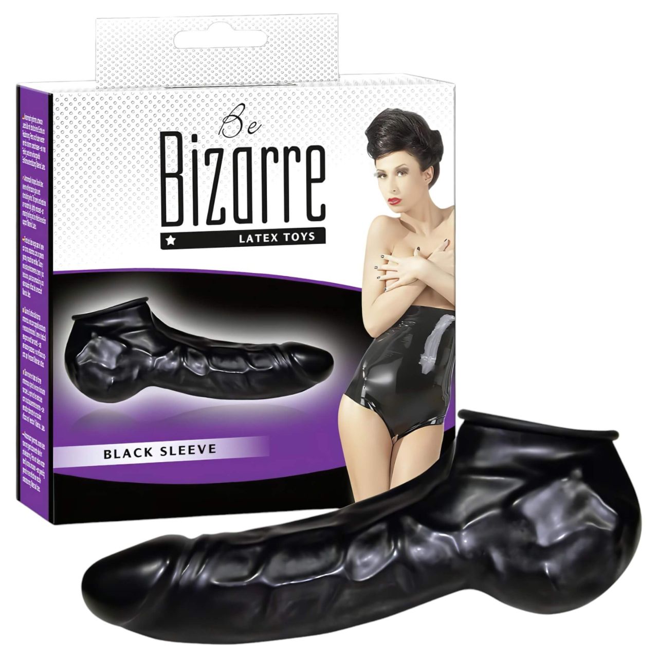 You2Toys - Latex pénisz-és hereköpeny (fekete) - Be Bizarre