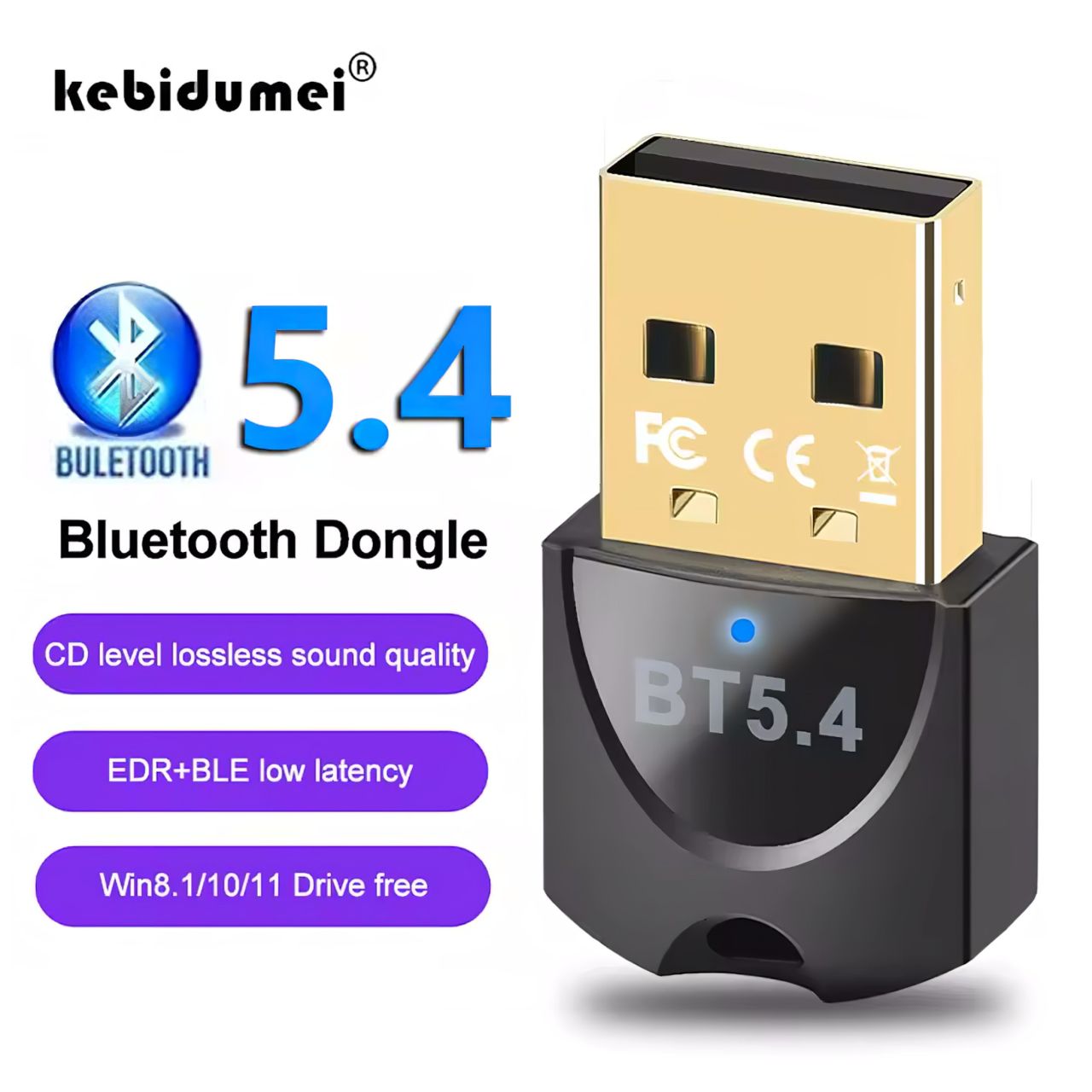 Bluetooth 5.4 USB adapter 7 eszközig Bluetooth 5.4 USB adapter 7 eszközig