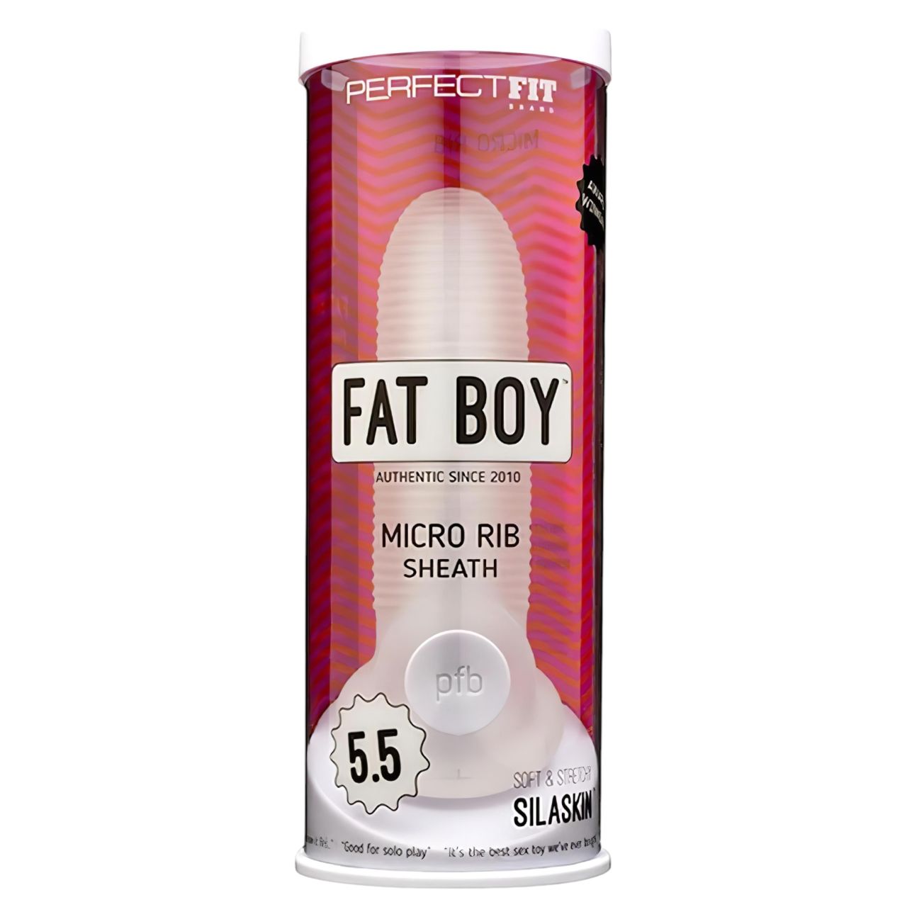 Fat Boy Micro Ribbed - péniszköpeny (15cm) - fehér