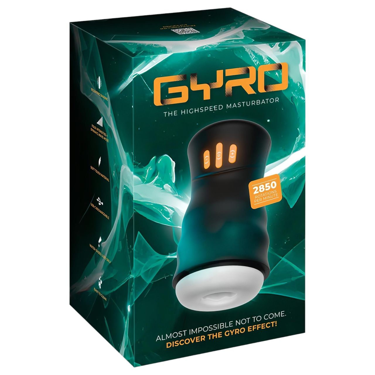 You2Toys Gyro - forgó, rezgő maszturbátor (fekete)