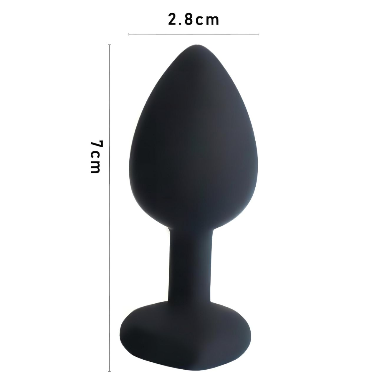 Sunfo - szilikon anál plug szív alakú kővel (fekete-pink)