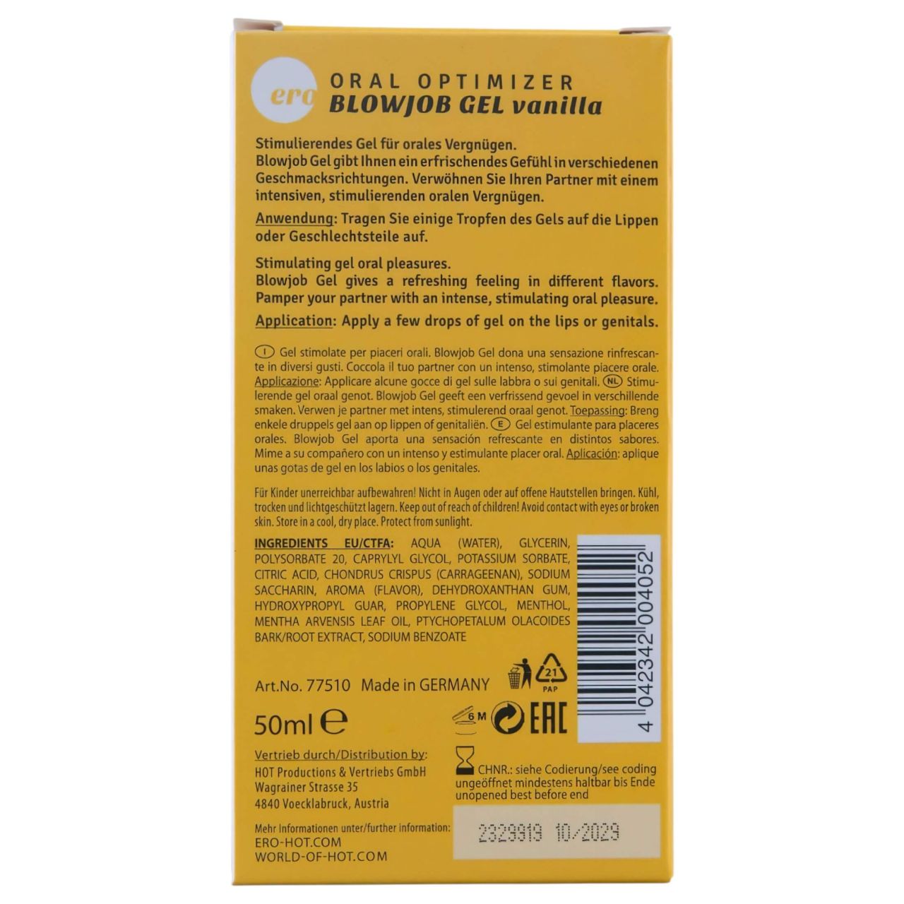 Blowjob Gel - orál síkosító gél - vanília (50ml) Blowjob Gel - orál síkosító gél - vanília (50ml)