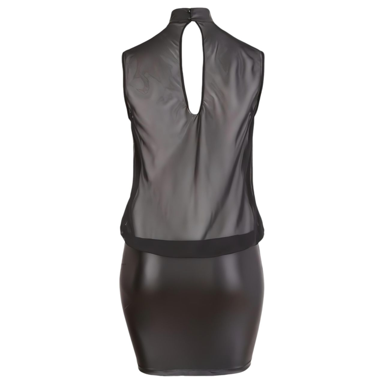 Cottelli Plus Size - fényes chiffon ruha (fekete) Cottelli Plus Size - fényes chiffon ruha (fekete)