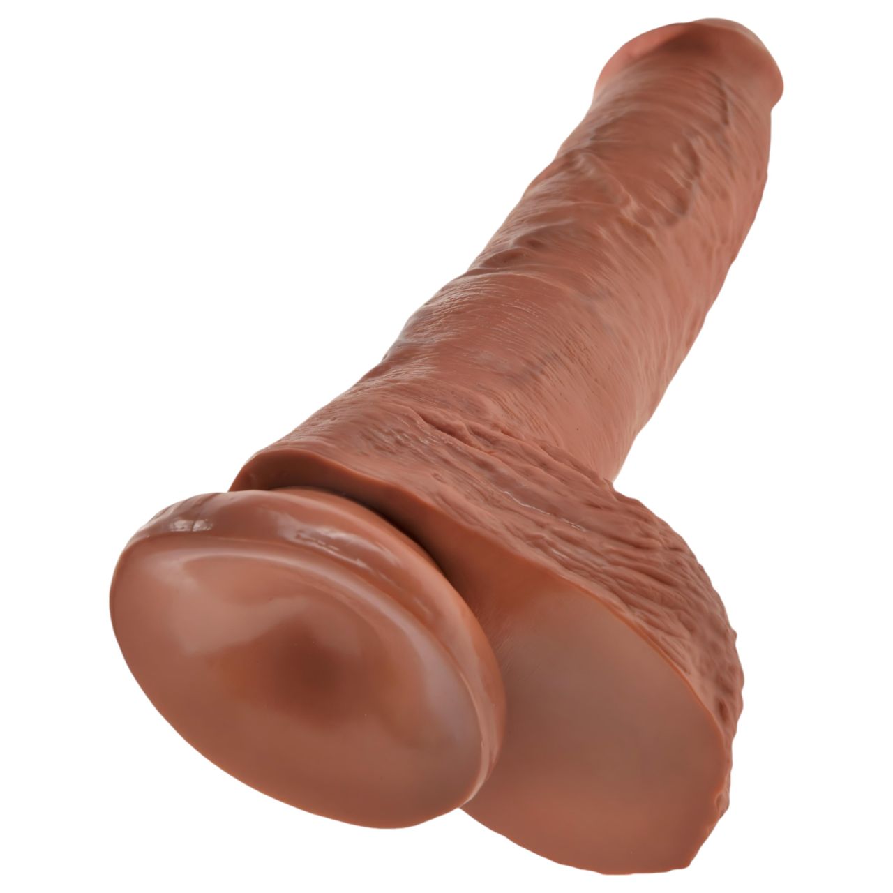 King Cock 10 herés nagy dildó (25 cm) - barna King Cock 10 herés nagy dildó (25 cm) - barna