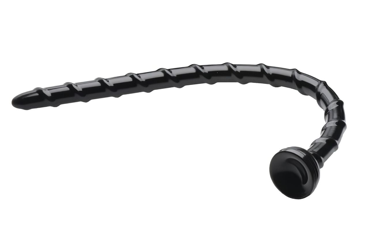 Hosed Swirl Thin Anal Snake 18 - anál dildó (fekete)