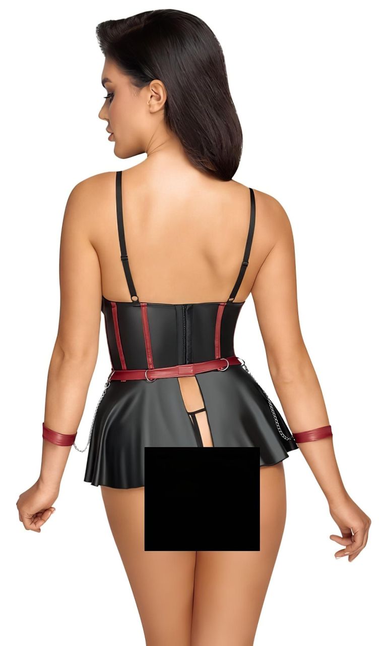 Cottelli Bondage - fényes szett és kar bilincs (fekete) Cottelli Bondage - fényes szett és kar bilincs (fekete)