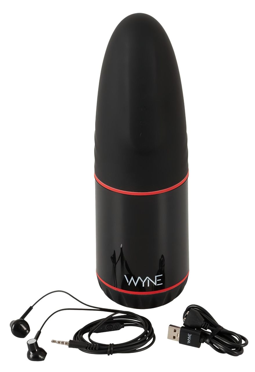 WYNE 02 - akkus, rezgő-szívó maszturbátor (fekete-fehér) WYNE 02 - akkus, rezgő-szívó maszturbátor (fekete-fehér)