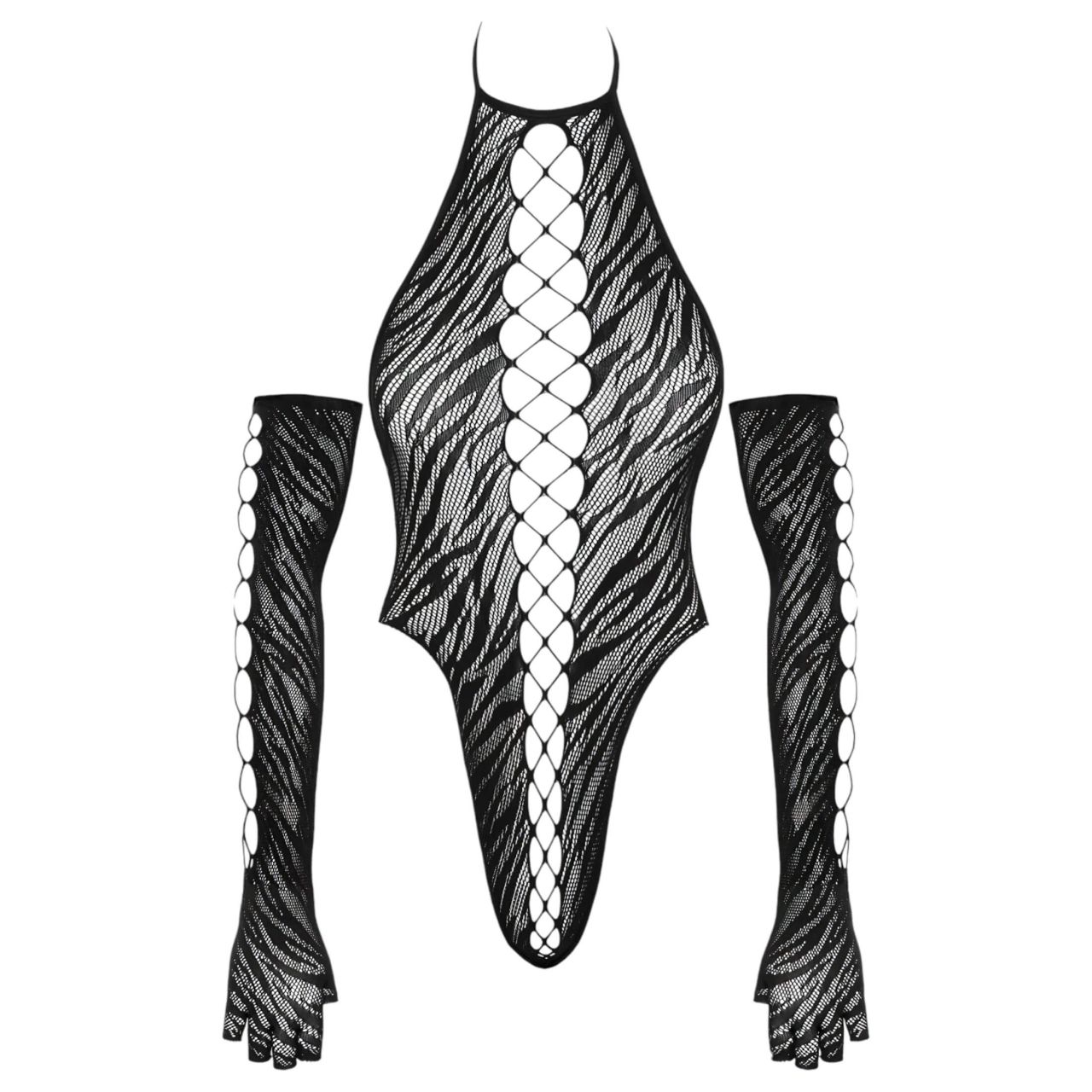 Cottelli - body kesztyűvel (fekete) - S-L Cottelli - body kesztyűvel (fekete) - S-L