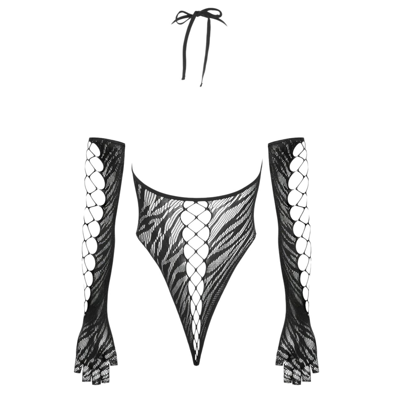 Cottelli - body kesztyűvel (fekete) - S-L Cottelli - body kesztyűvel (fekete) - S-L