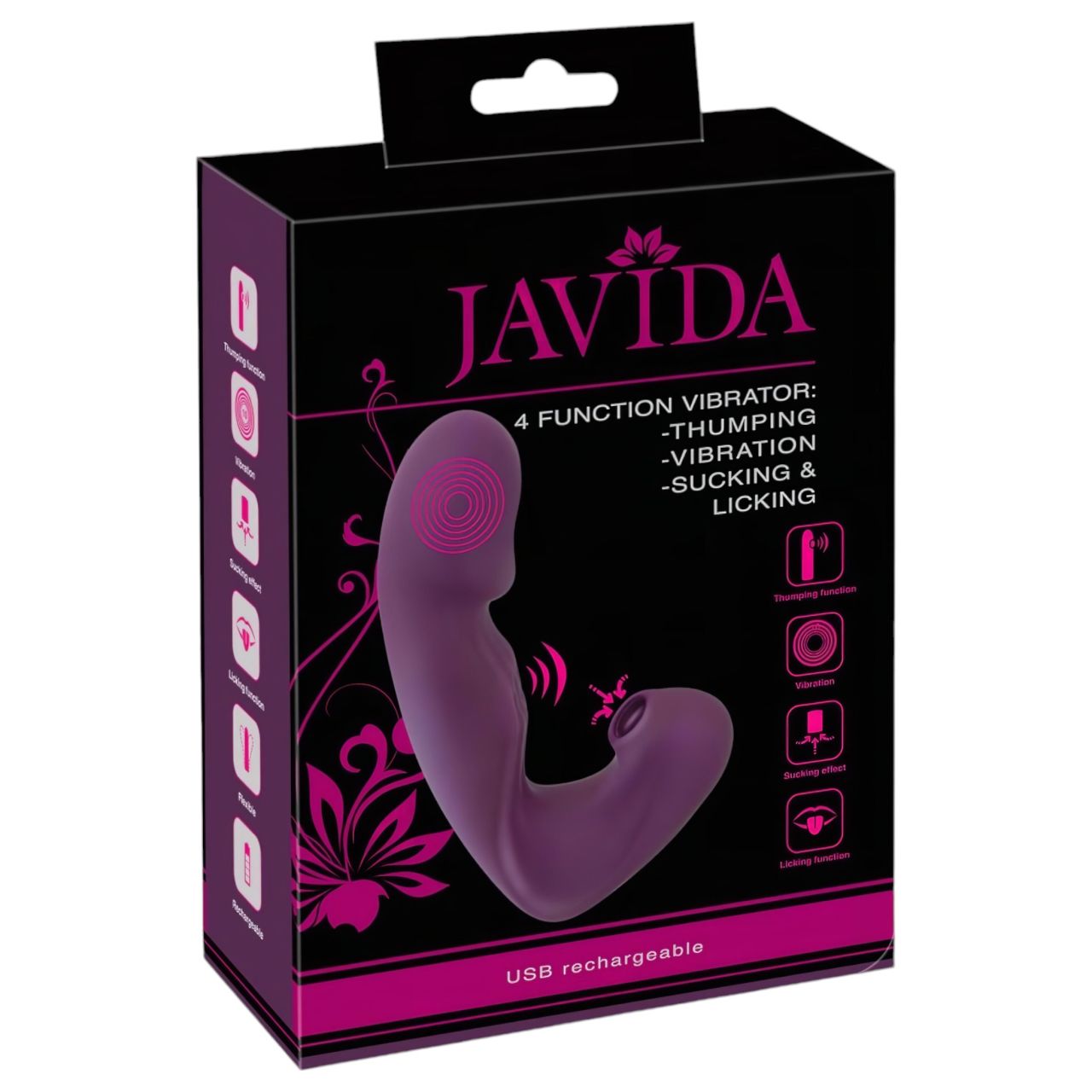 Javida - 4in1 csiklóizgató vibrátor (lila) Javida - 4in1 csiklóizgató vibrátor (lila)