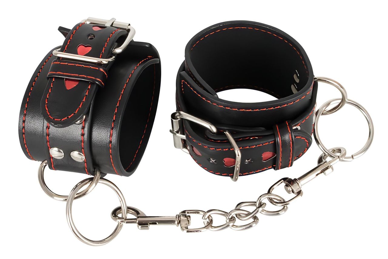 Bad Kitty - szíves bilincsek (fekete)