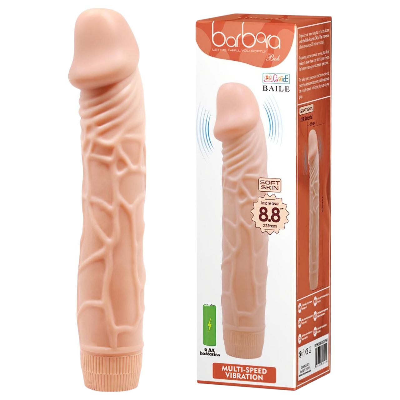 Baile Barbara - élethű vibrátor - 22,5 cm (natúr)