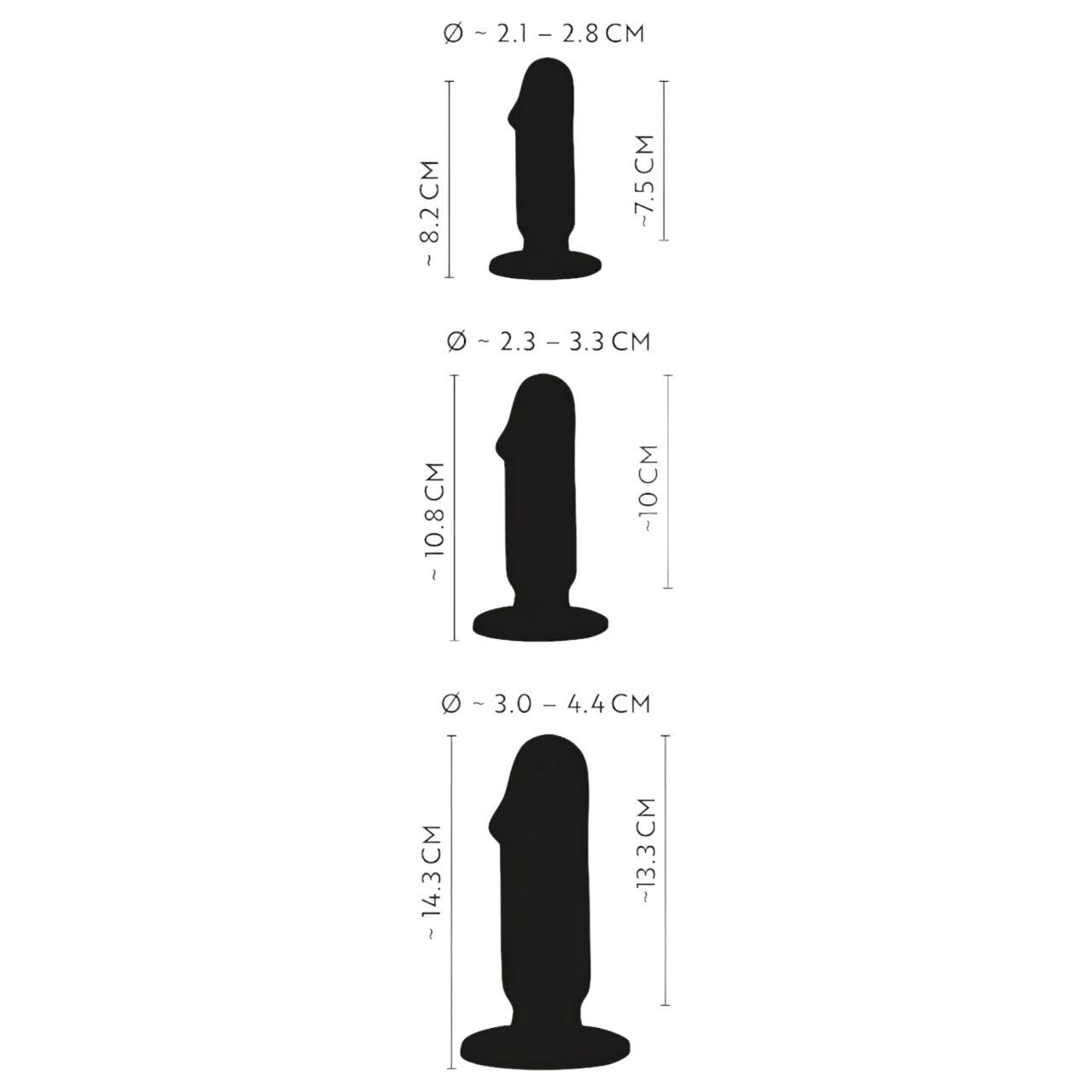 Anos Training Kit - anál plug szett (3 részes) - fekete