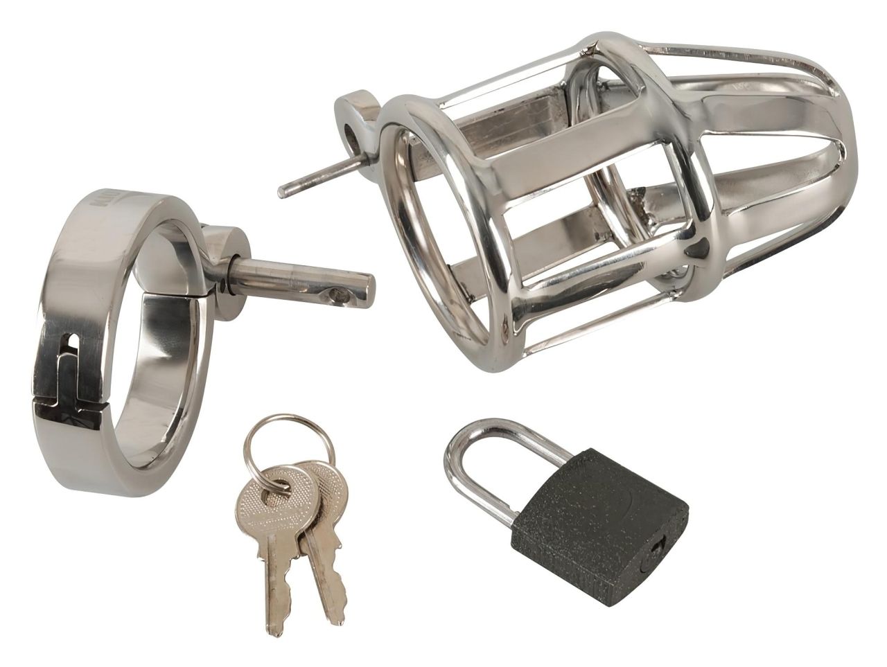 You2Toys - Chastity Cage - fém pénisz ketrec, lakattal