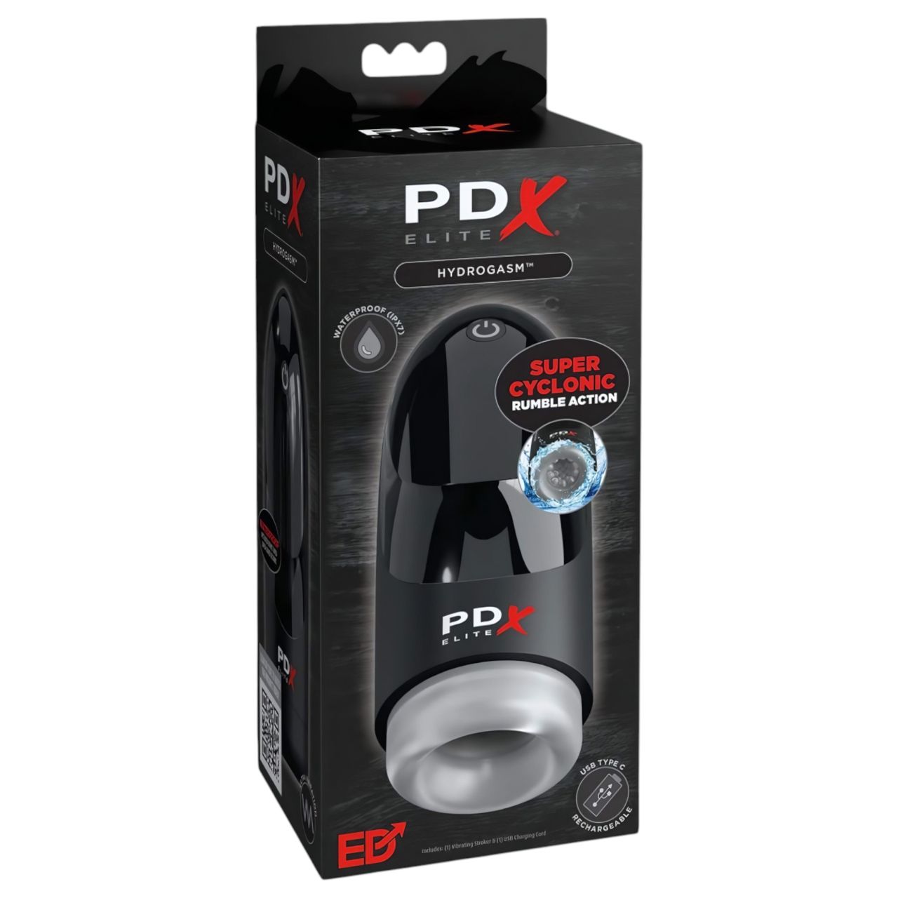 / PDX Hydrogasm - akkus forgó maszturbátor (fekete) / PDX Hydrogasm - akkus forgó maszturbátor (fekete)