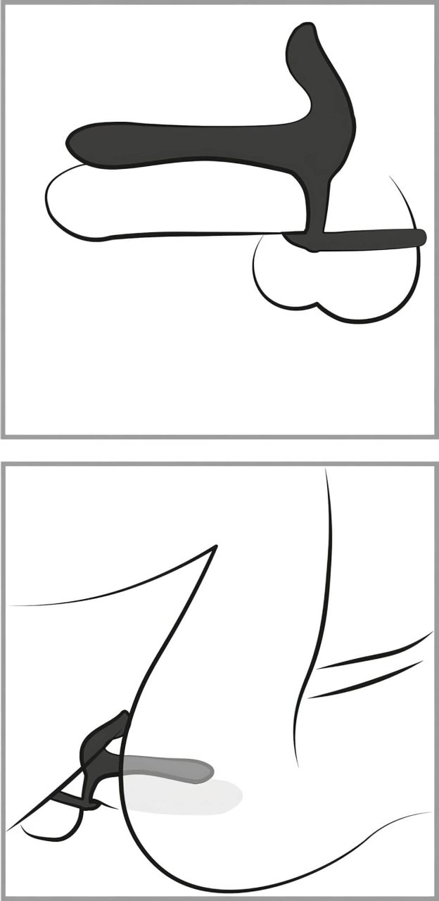 Black Velvets - akkus, 2in1 párvibrátor és péniszgyűrű (fekete)