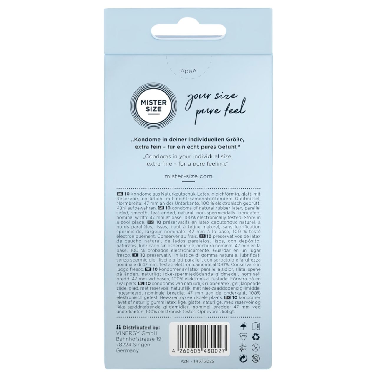 Mister Size vékony óvszer - 47mm (10db) Mister Size vékony óvszer - 47mm (10db)