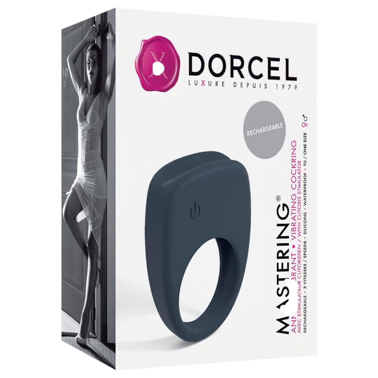 / Dorcel Mastering - akkus, vibrációs péniszgyűrű (szürke)