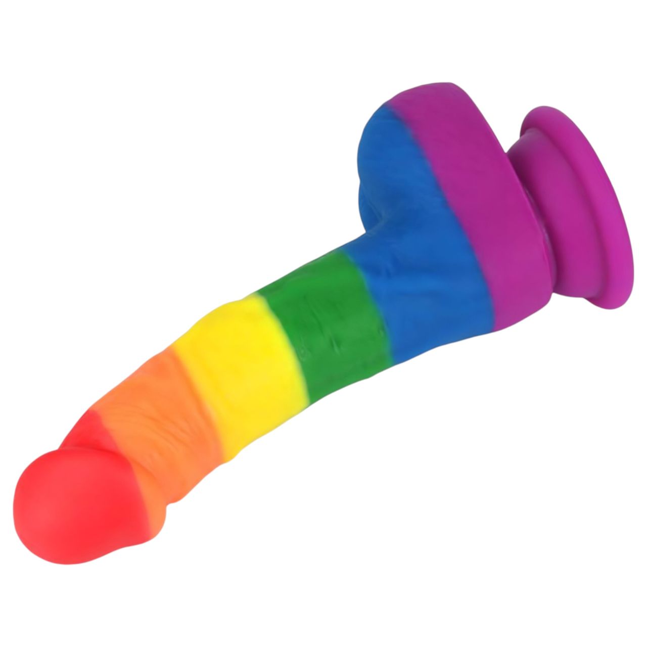 Lovetoy Prider - élethű szilikon dildó - 19cm (szivárvány) Lovetoy Prider - élethű szilikon dildó - 19cm (szivárvány)