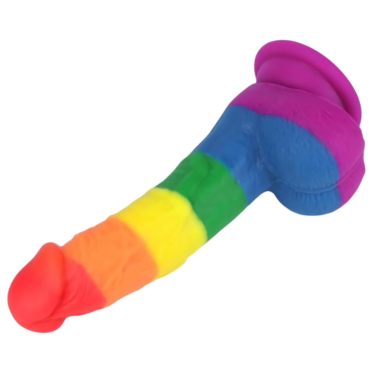 Lovetoy Prider - élethű szilikon dildó - 19cm (szivárvány) Lovetoy Prider - élethű szilikon dildó - 19cm (szivárvány)