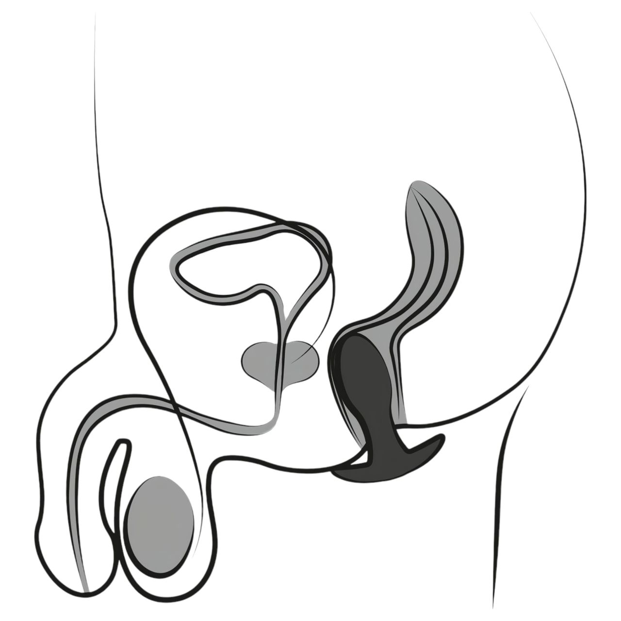 ANOS - akkus, vízálló prosztata vibrátor (fekete) ANOS - akkus, vízálló prosztata vibrátor (fekete)